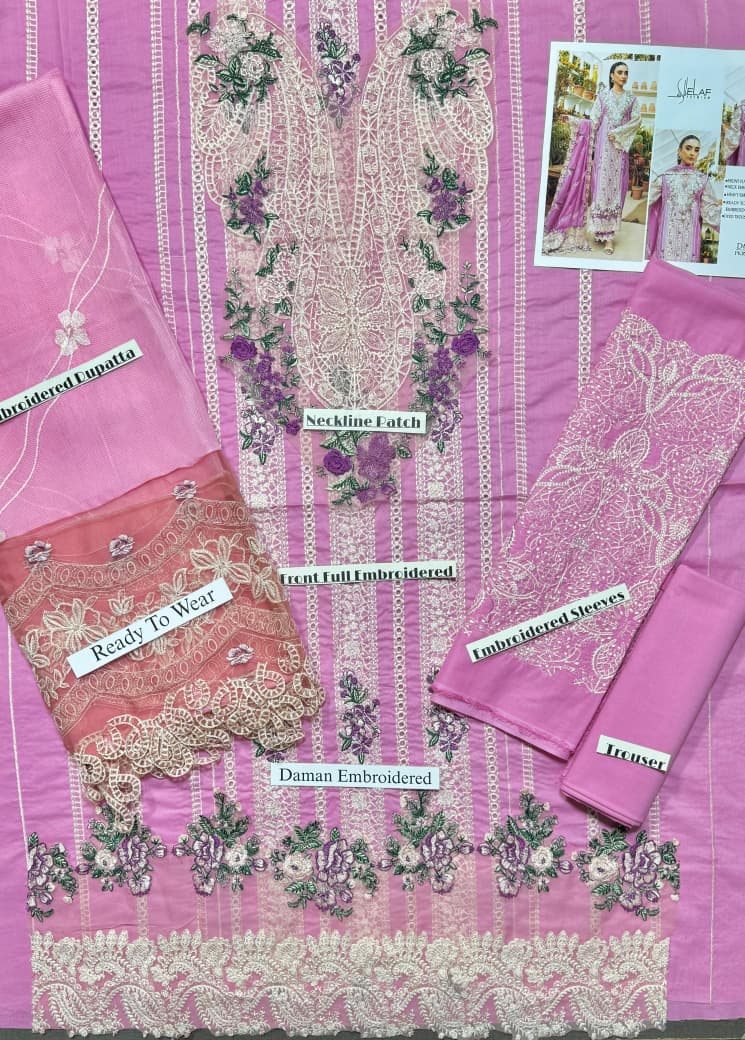 Elaf - Heavy Embroidered - Unstitched Lawn 3pc Suit
