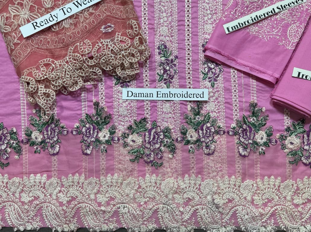 Elaf - Heavy Embroidered - Unstitched Lawn 3pc Suit