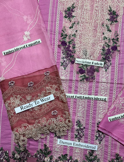 Elaf - Heavy Embroidered - Unstitched Lawn 3pc Suit