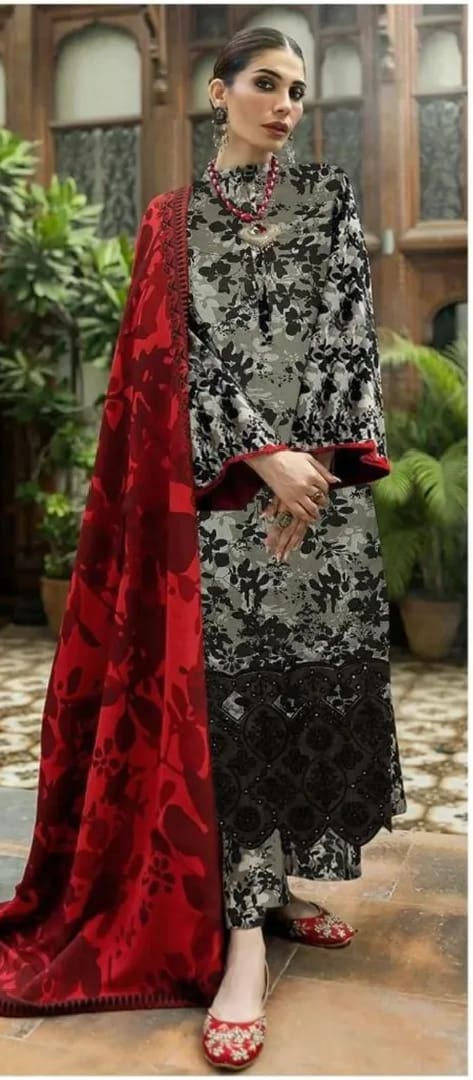 Unstitched - Linen 3pc Embroidered Suit
