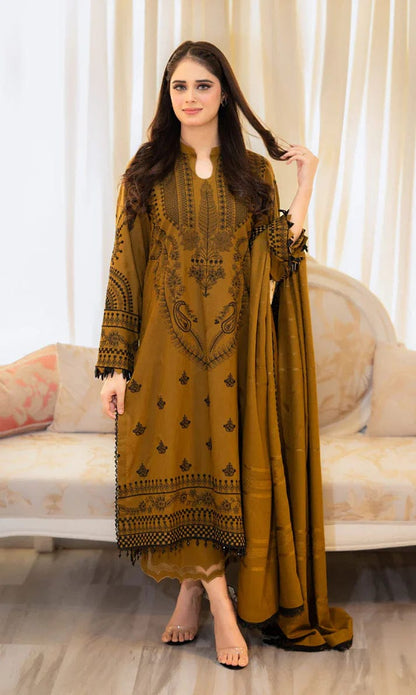 Unstitched - Dhanak 3pc Embroidered Suit
