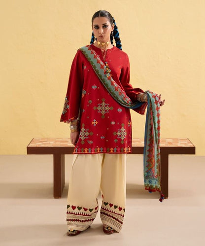 Unstitched - Dhanak 3pc Embroidered Suit