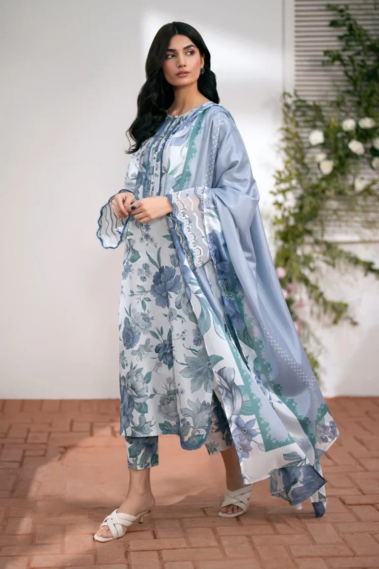 Unstitched - Dhanak 3pc Embroidered Suit