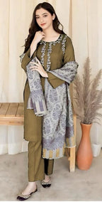 Unstitched - Dhanak 3pc Embroidered Suit