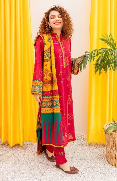 Unstitched - Dhanak 3pc Embroidered Suit