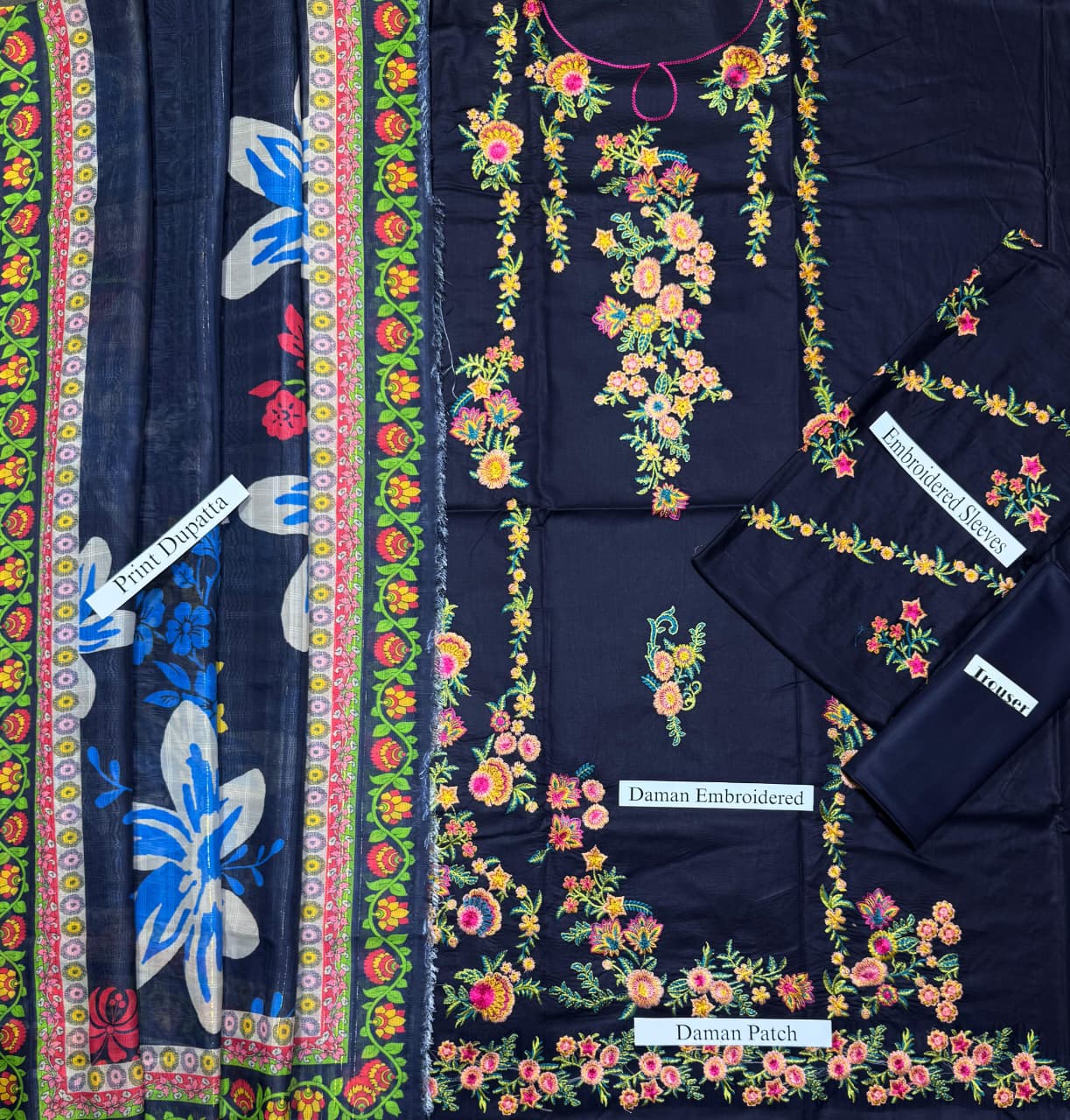 Aneela's - Heavy Embroidered - Unstitched Lawn 3pc Suit