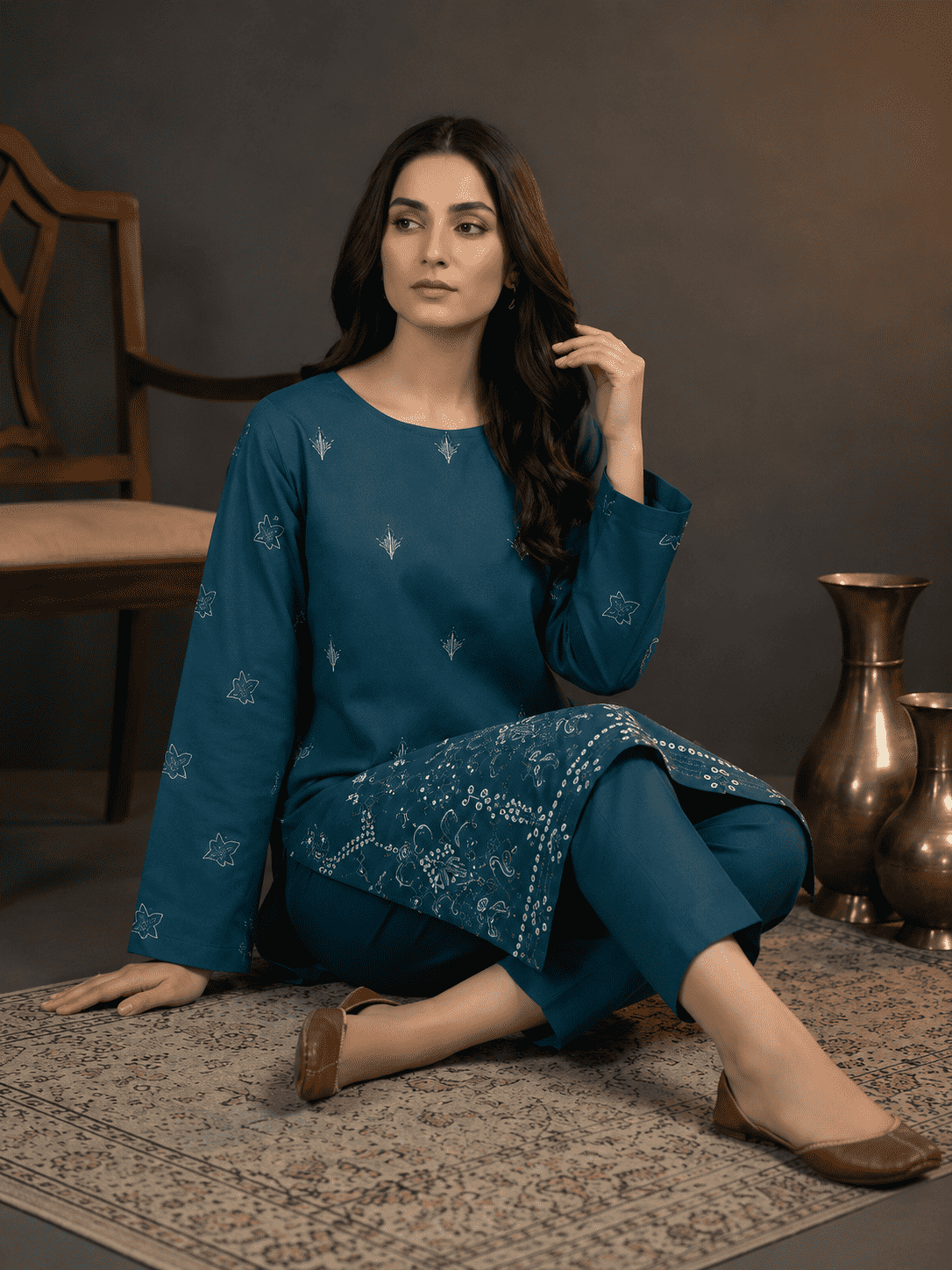 ZARYSH - Unstitched - Lawn 2pc Embroidered Suit