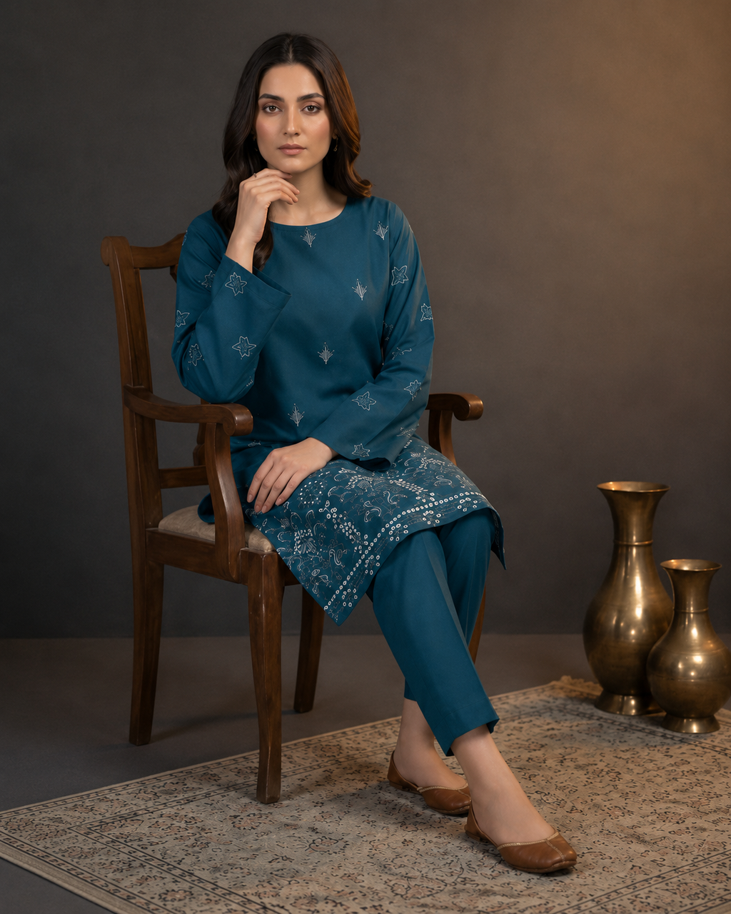 ZARYSH - Unstitched - Lawn 2pc Embroidered Suit