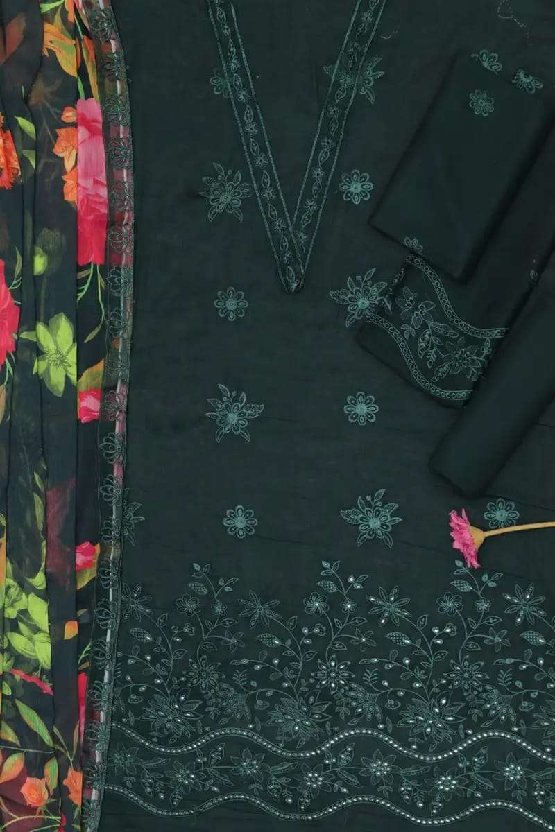 Farasha - Premium Unstitched - Embroidered Lawn 3pc Suit