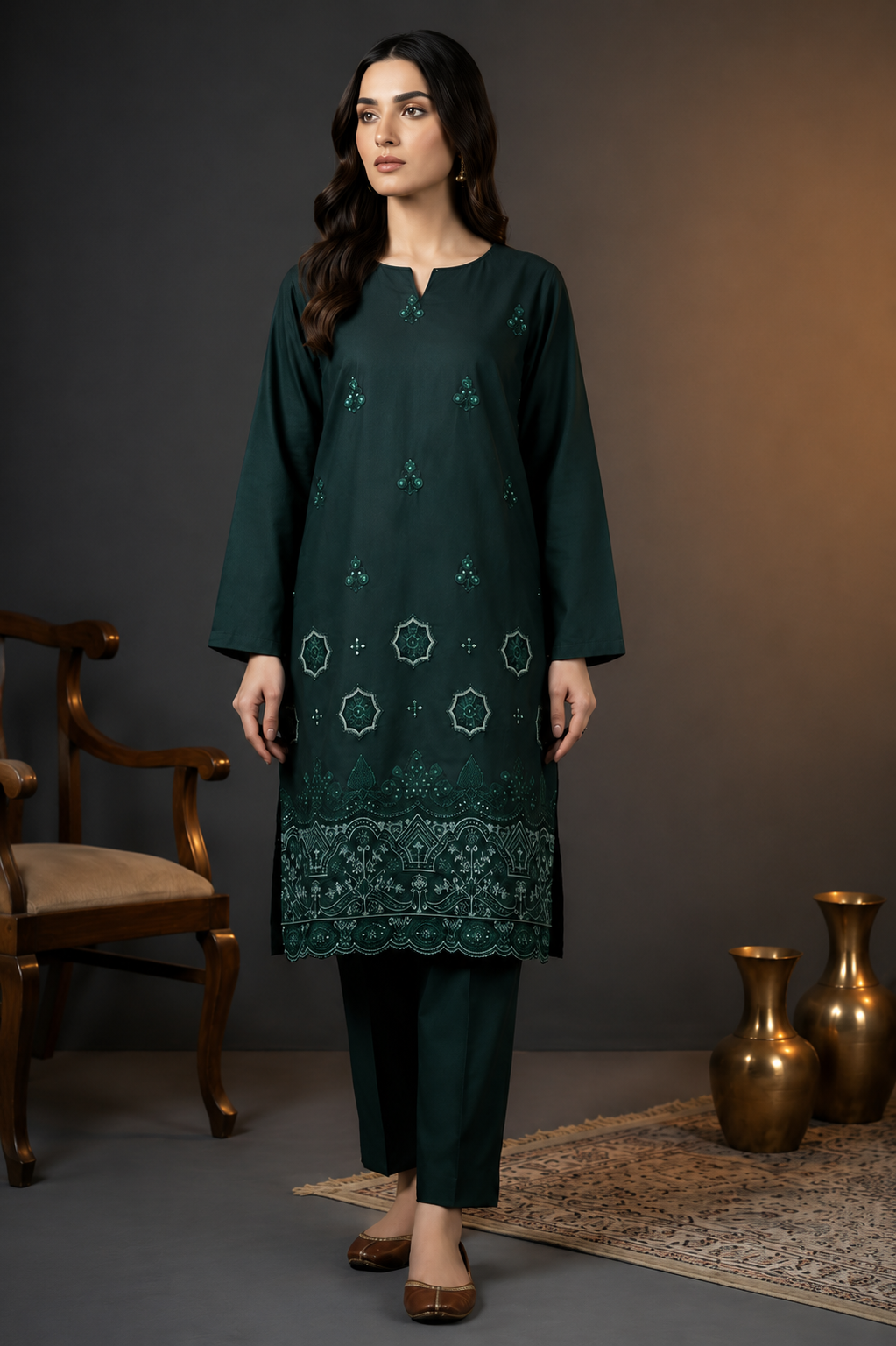 ZARYSH - Unstitched - Lawn 2pc Embroidered Suit