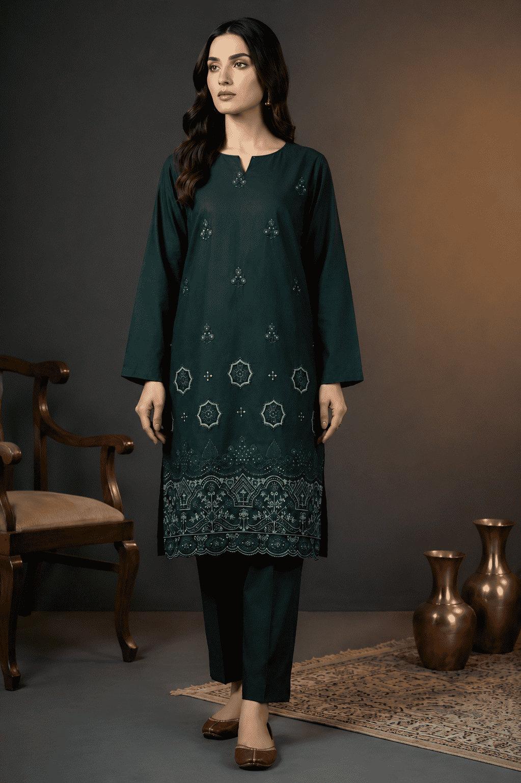 ZARYSH - Unstitched - Lawn 2pc Embroidered Suit