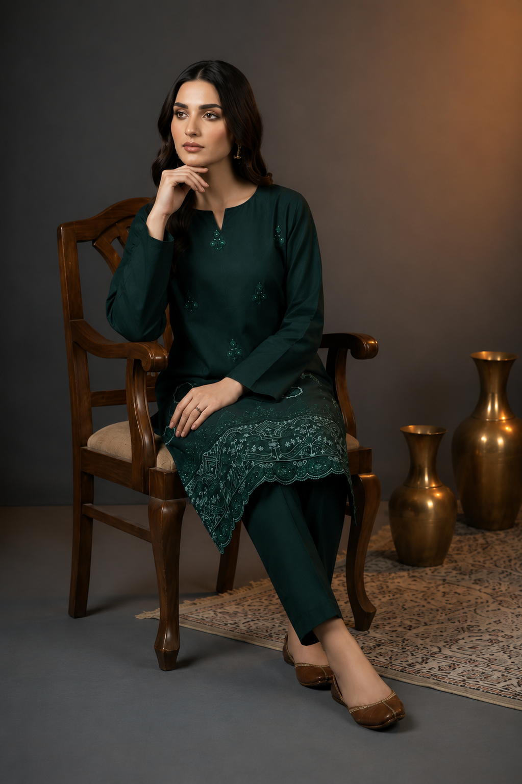 ZARYSH - Unstitched - Lawn 2pc Embroidered Suit