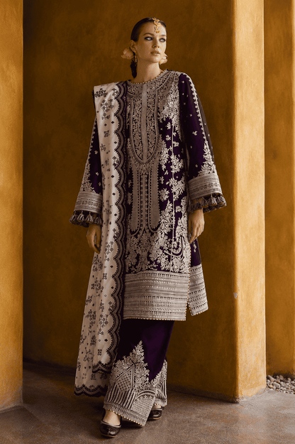Hussain Rehar - Premium Unstitched - Embroidered Lawn 3pc Suit