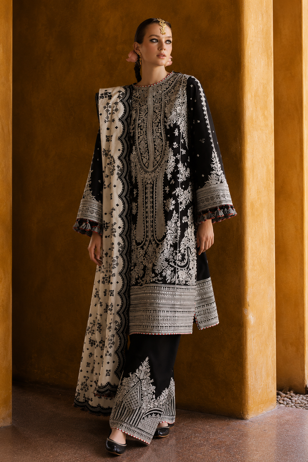 Hussain Rehar - Premium Unstitched - Embroidered Lawn 3pc Suit