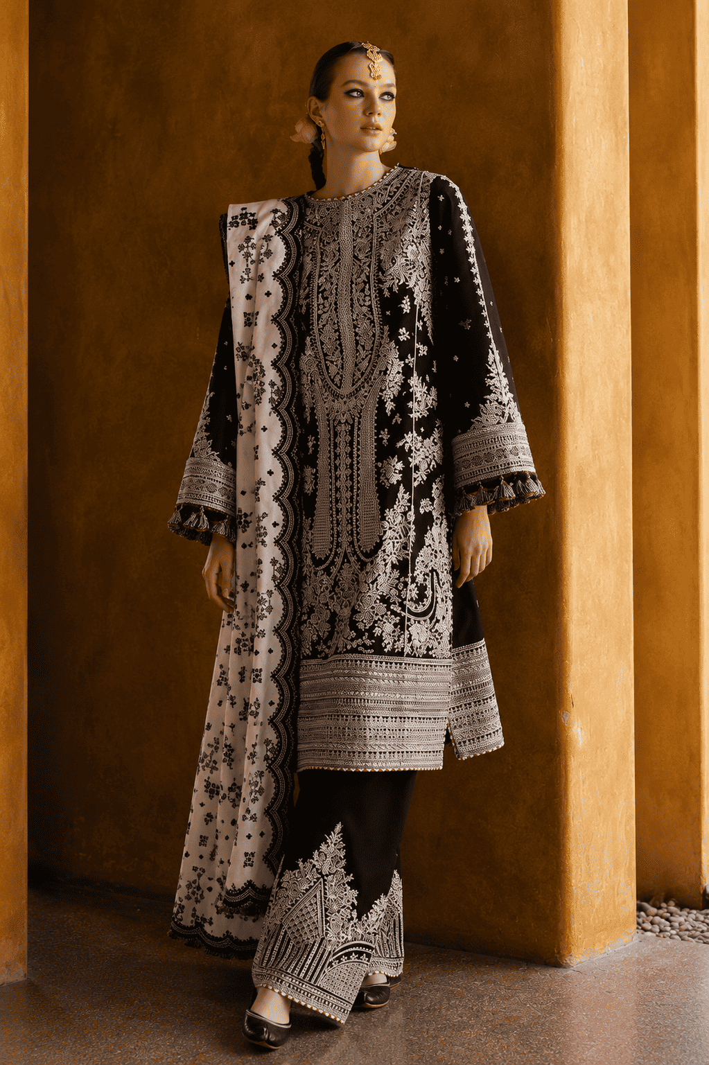Hussain Rehar - Premium Unstitched - Embroidered Lawn 3pc Suit