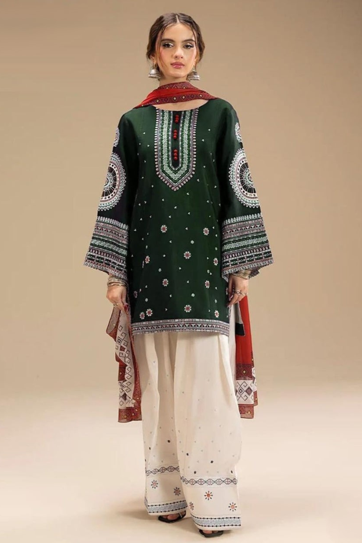 Jazmin - Premium Unstitched - Embroidered Lawn 3pc Suit