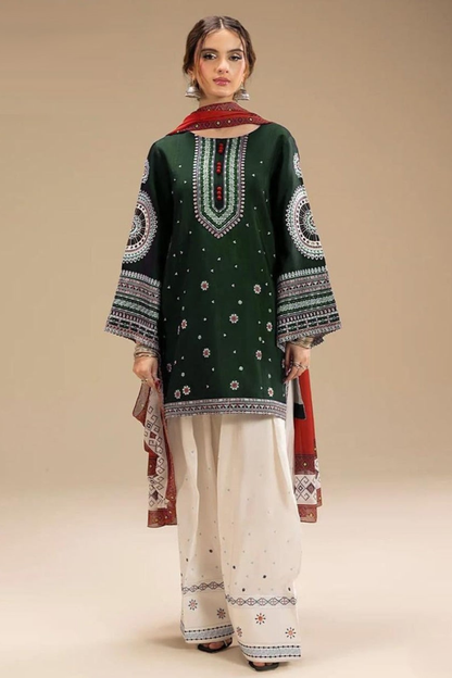 Jazmin - Premium Unstitched - Embroidered Lawn 3pc Suit