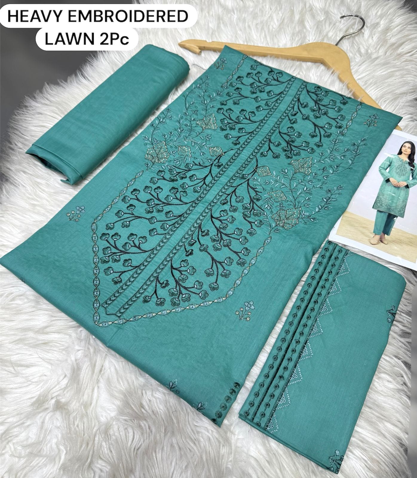 ZARYSH - Unstitched - Lawn 2pc Embroidered Suit