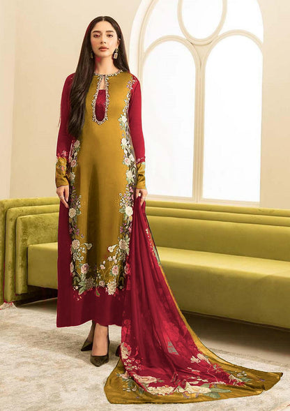 Unstitched - Silk 3pc Printed Suit
