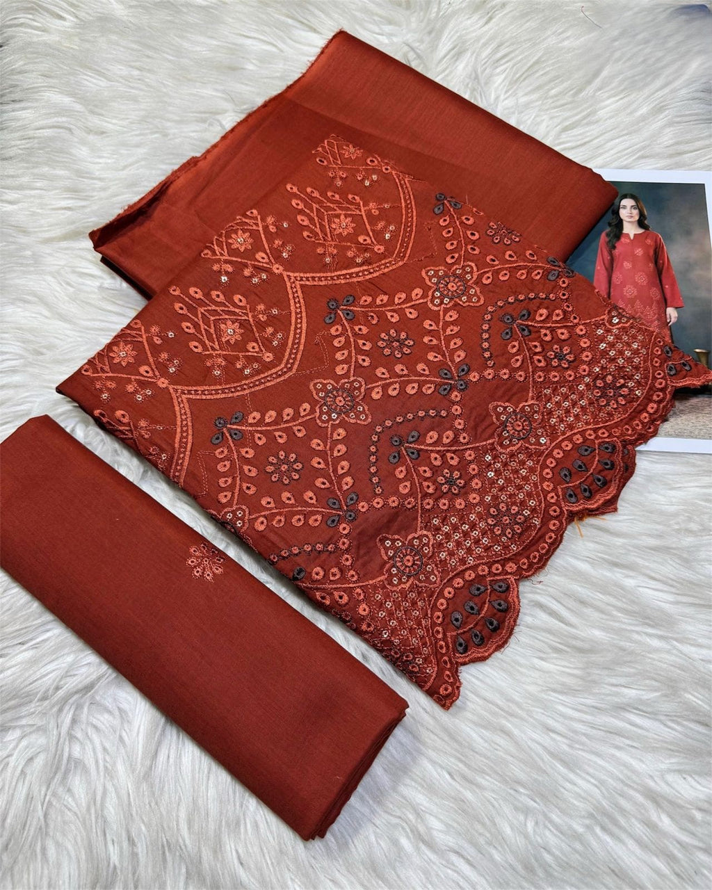 ZARYSH - Unstitched - Lawn 2pc Embroidered Suit