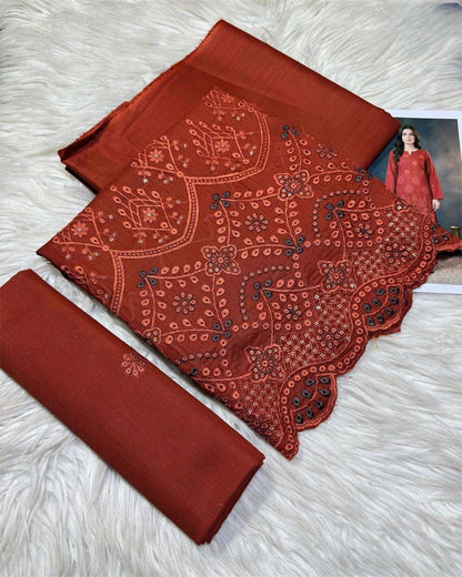 ZARYSH - Unstitched - Lawn 2pc Embroidered Suit