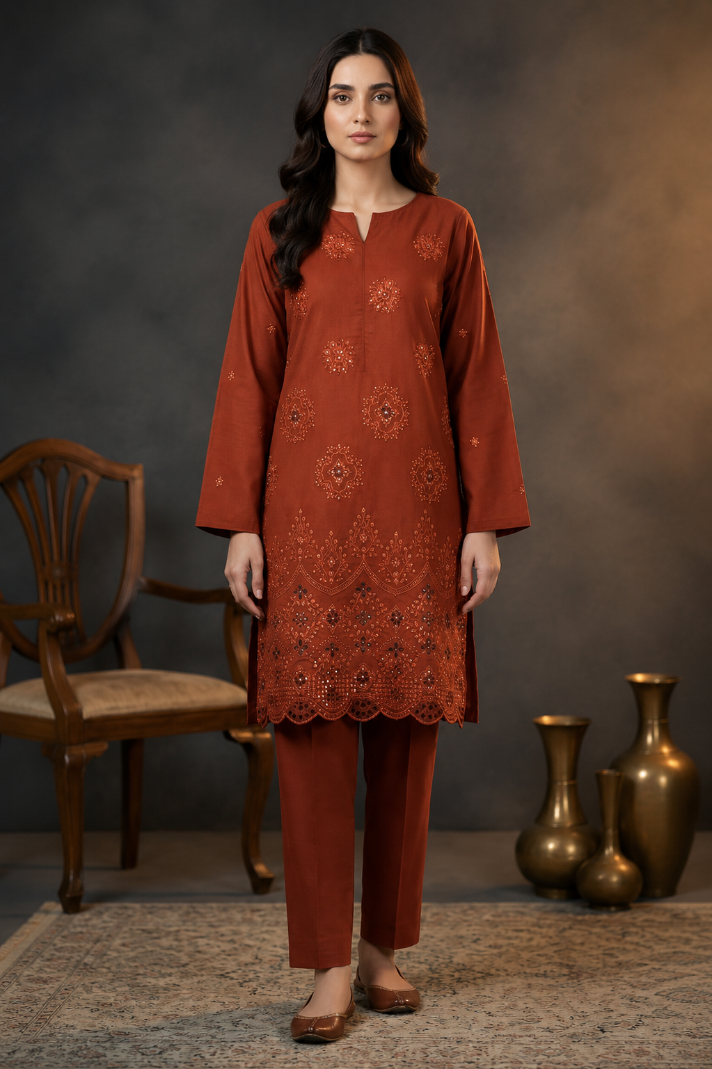 ZARYSH - Unstitched - Lawn 2pc Embroidered Suit