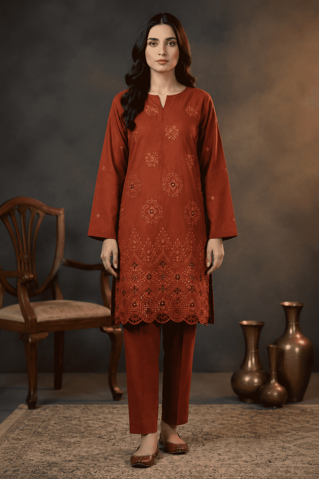 ZARYSH - Unstitched - Lawn 2pc Embroidered Suit