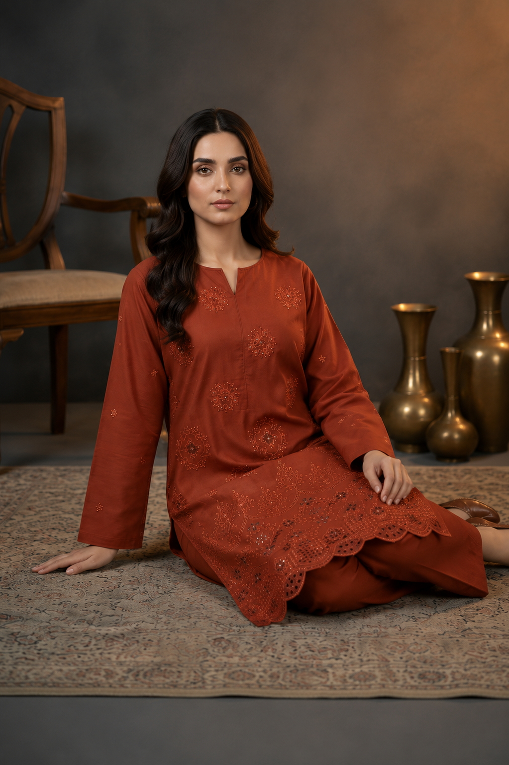 ZARYSH - Unstitched - Lawn 2pc Embroidered Suit