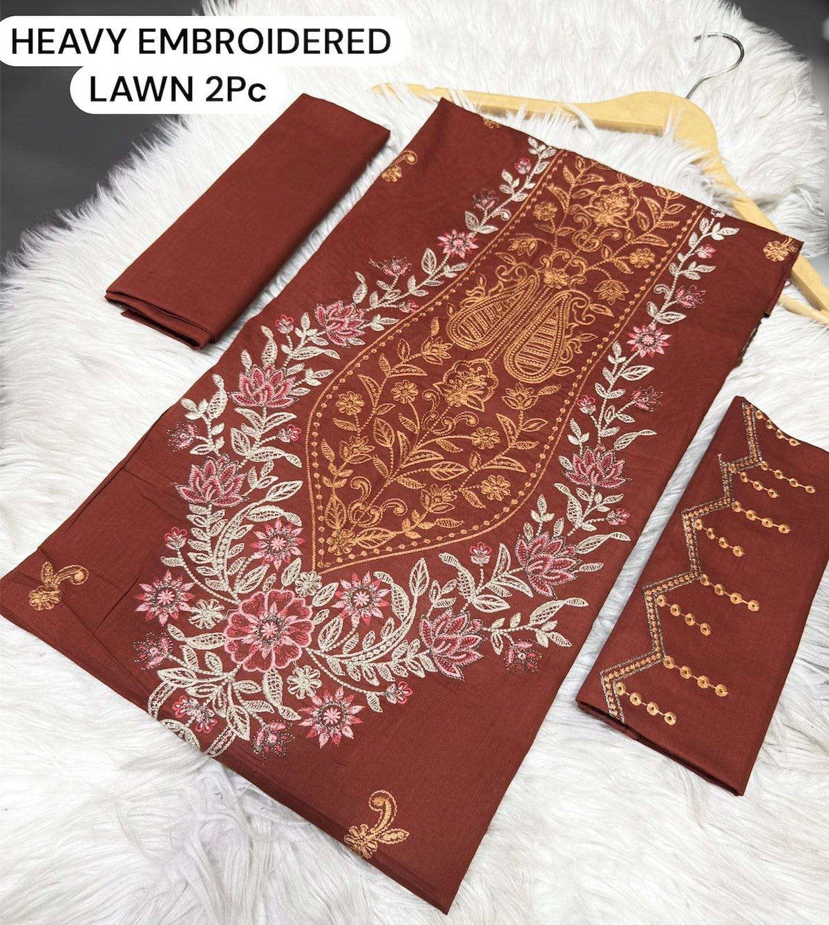 ZARYSH - Unstitched - Lawn 2pc Embroidered Suit