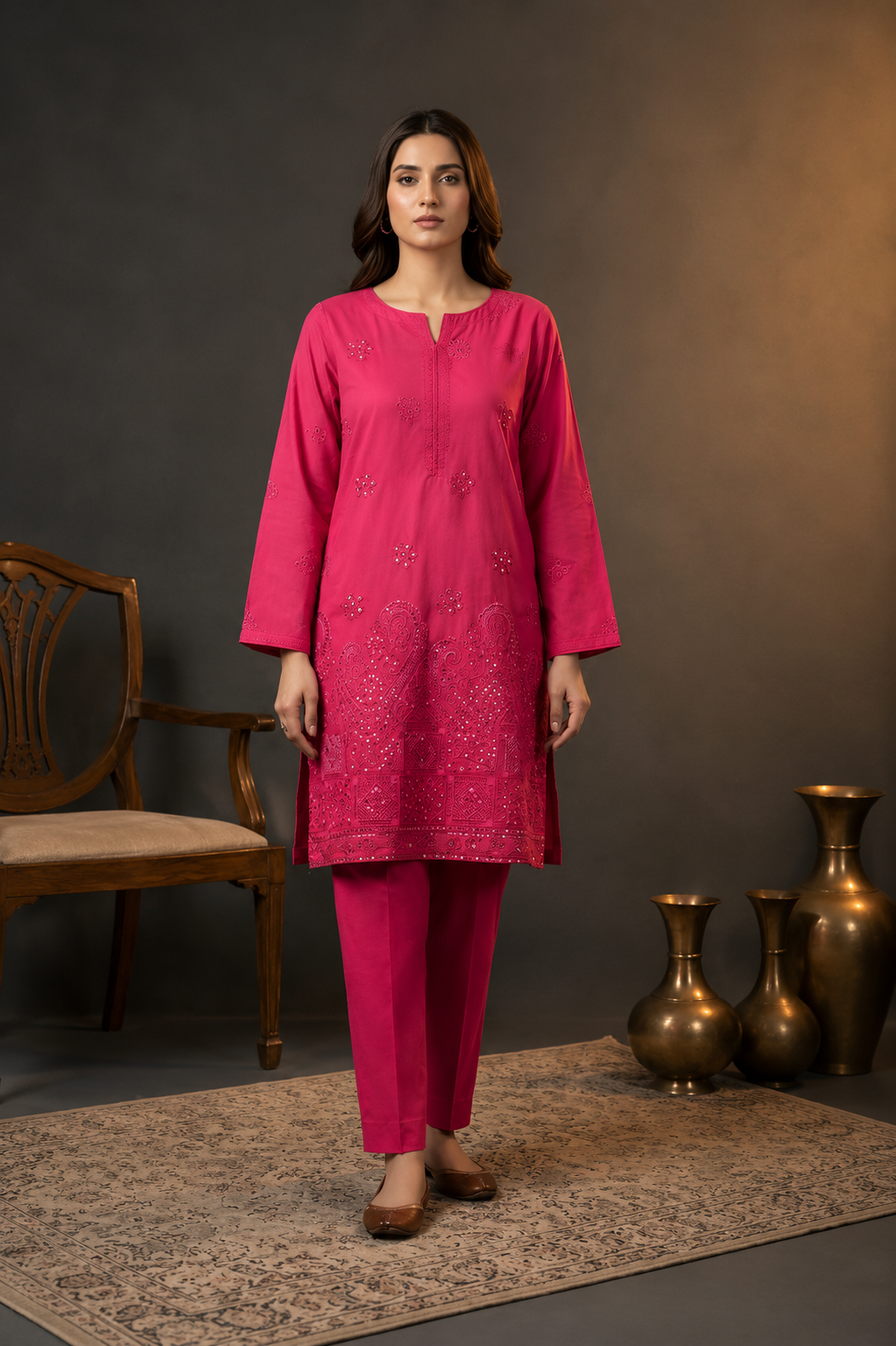 ZARYSH - Unstitched - Lawn 2pc Embroidered Suit