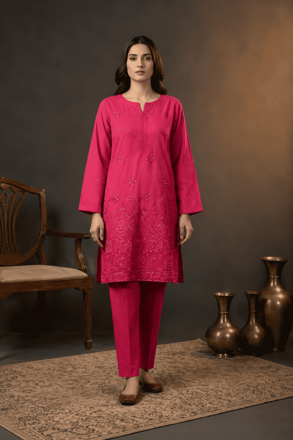 ZARYSH - Unstitched - Lawn 2pc Embroidered Suit