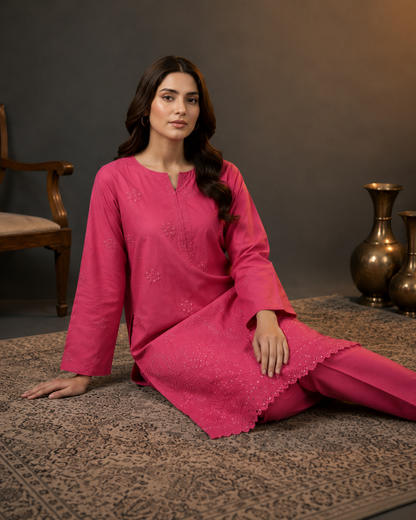 ZARYSH - Unstitched - Lawn 2pc Embroidered Suit