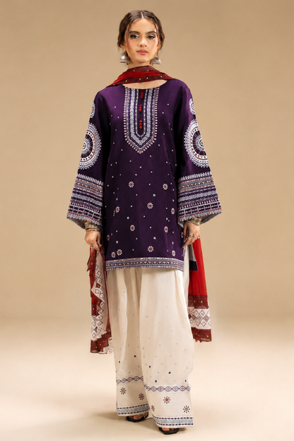 Jazmin - Premium Unstitched - Embroidered Lawn 3pc Suit