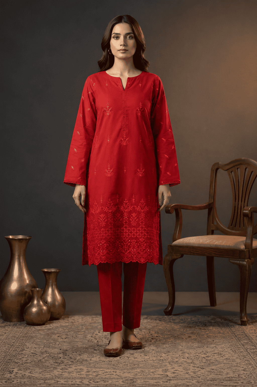 ZARYSH - Unstitched - Lawn 2pc Embroidered Suit