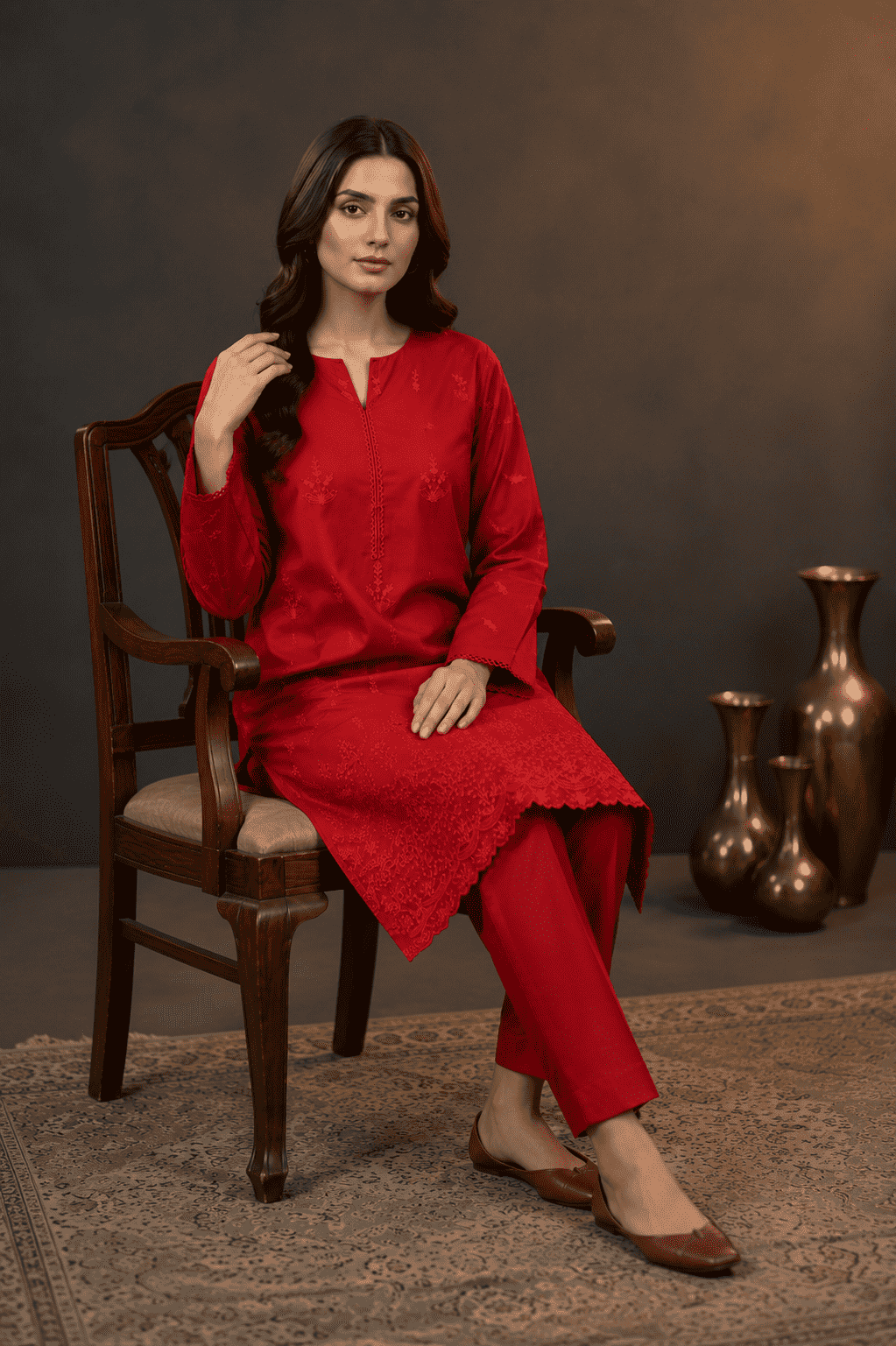 ZARYSH - Unstitched - Lawn 2pc Embroidered Suit