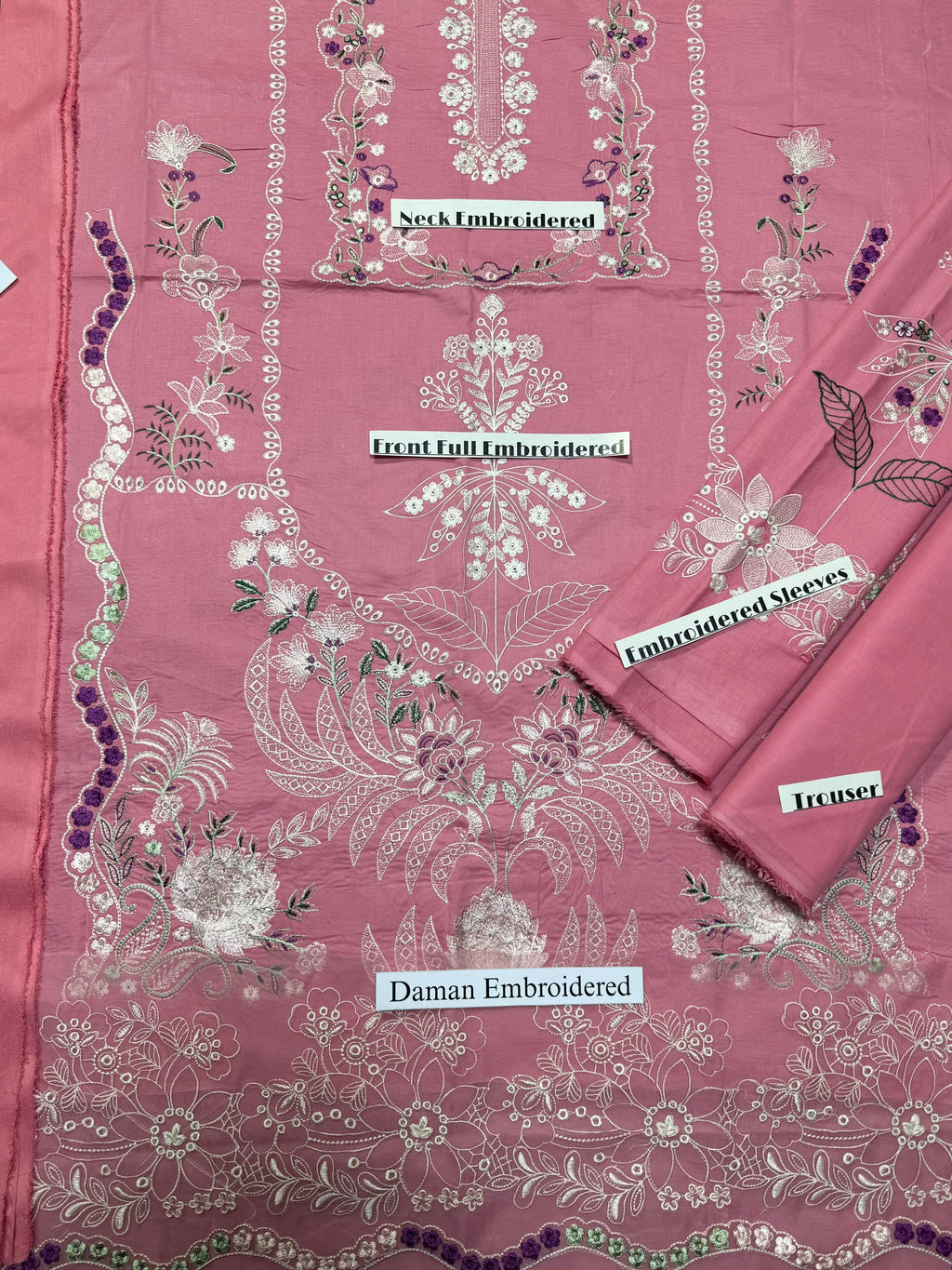 Aneelas - Heavy Embroidered - Unstitched Lawn 3pc Suit