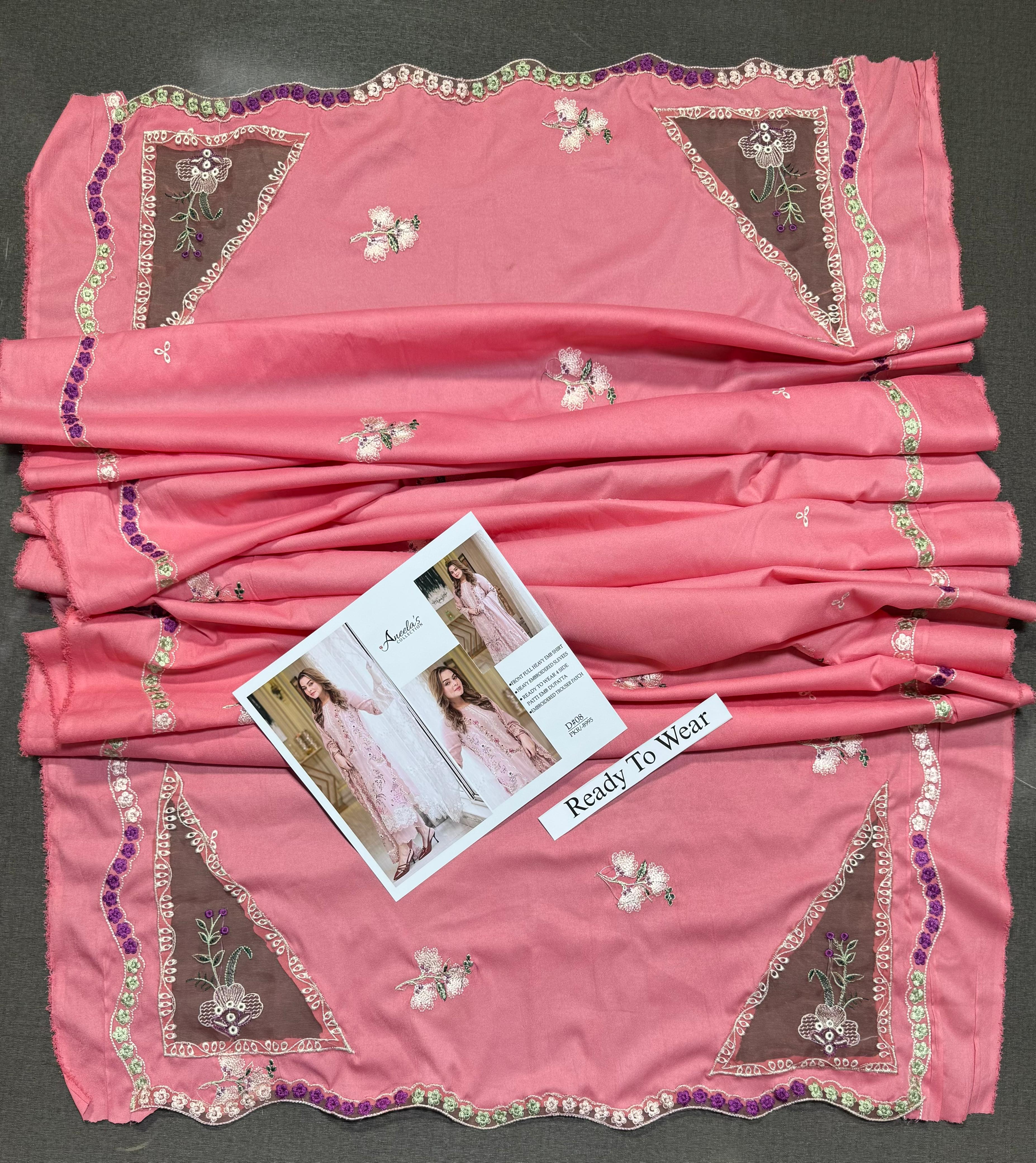 Aneelas - Heavy Embroidered - Unstitched Lawn 3pc Suit