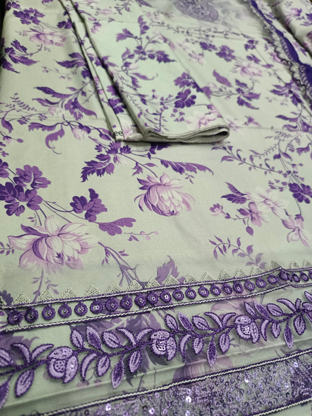 Unstitched - Linen 3pc Printed Suit