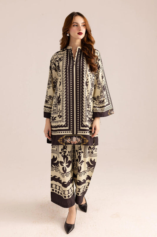 Unstitched - Silk 3pc Printed Suit