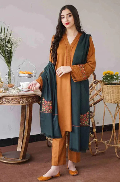 Asling Embroidered Unstitched Dhanak 3-Piece Suit