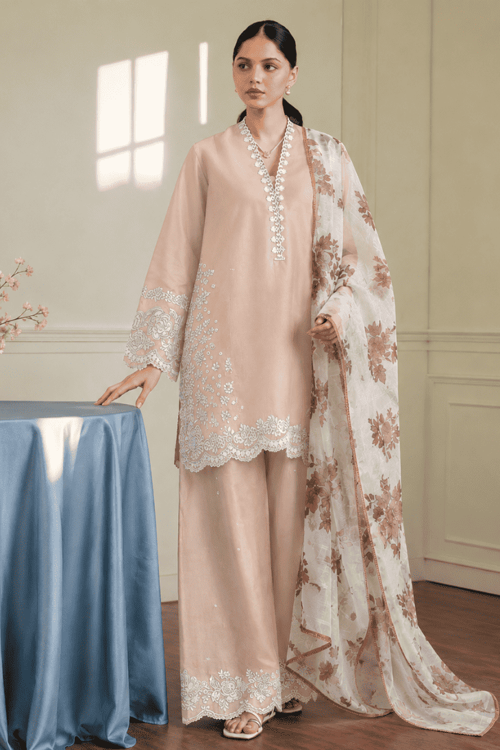 Zara - Premium Unstitched - Embroidered Lawn 3pc Suit
