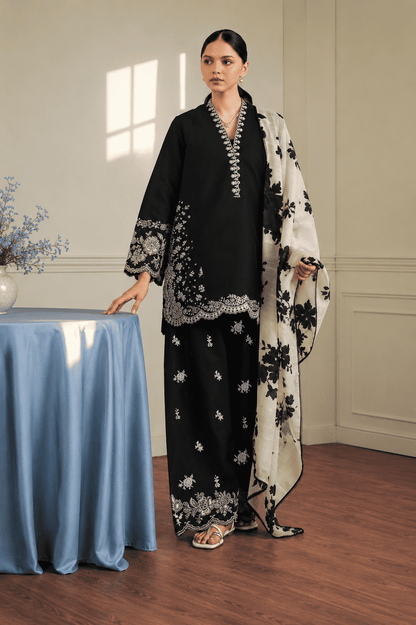Zara - Premium Unstitched - Embroidered Lawn 3pc Suit